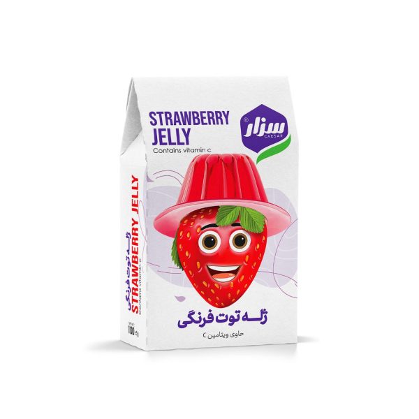 پودر ژله توت فرنگی حاوی ویتامین C ژله توت فرنگی 100 گرمی